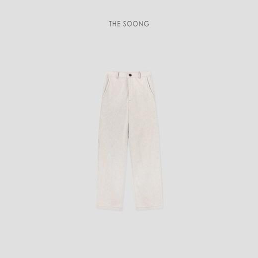THESOONG"至濮归真"100%棉天然原色特织自然肌理中腰休闲裤HDKZ5854 商品图0