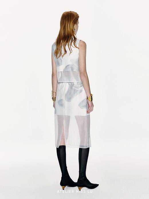 【薄雾漫步】品牌定染马蹄莲印花假两件薄纱短上衣 商品图2