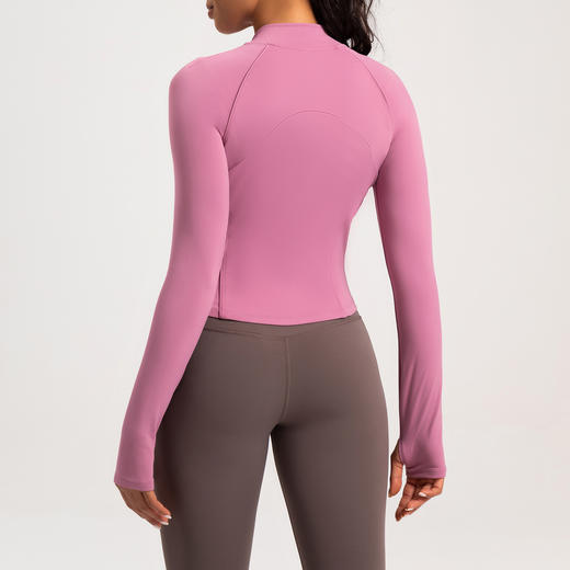 跃牌【倚窗听雨】系列 秋冬新款立领瑜伽外套加绒裸感修身运动拉链长袖WT12 商品图2