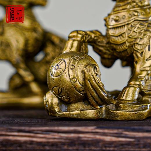 【黄老师推荐】黄铜麒麟一对 商品图3