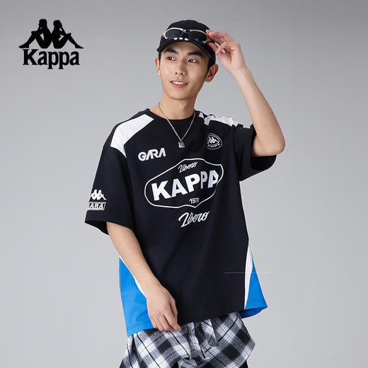 Kappa卡帕背靠背情侣运动短袖男新款美式复古T恤宽松休闲纯棉上衣女款 商品图2