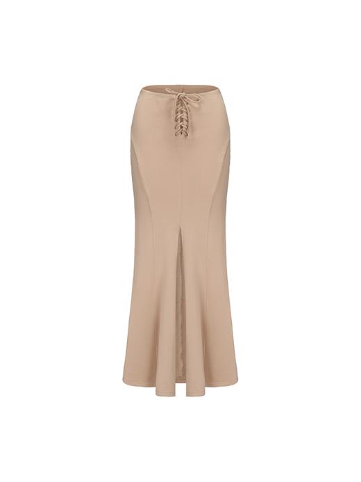 【涅柔斯】交叉绑带设计前开衩鱼尾长裙 商品图4