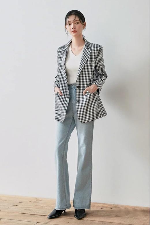 韩都衣舍/Handu Group 简约格纹西装外套 11636 商品图4