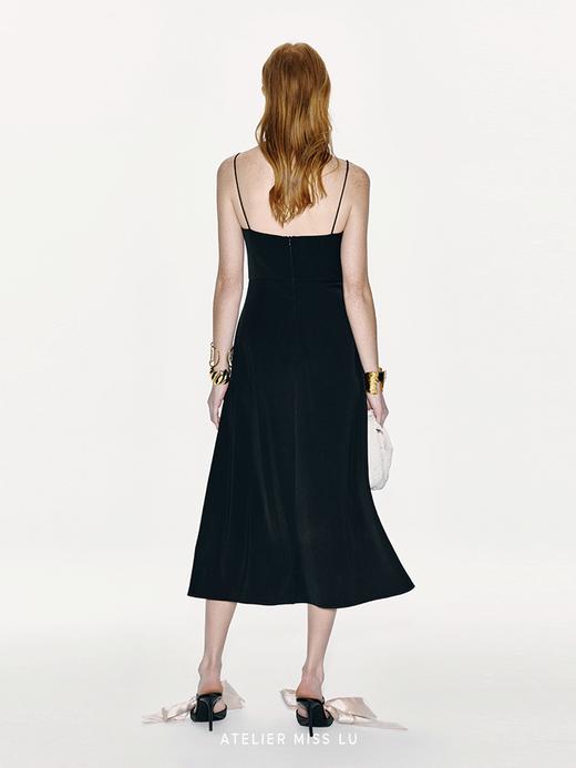 【米兰游记】泡泡肌理趣味拼接收腰吊带连衣裙 商品图2