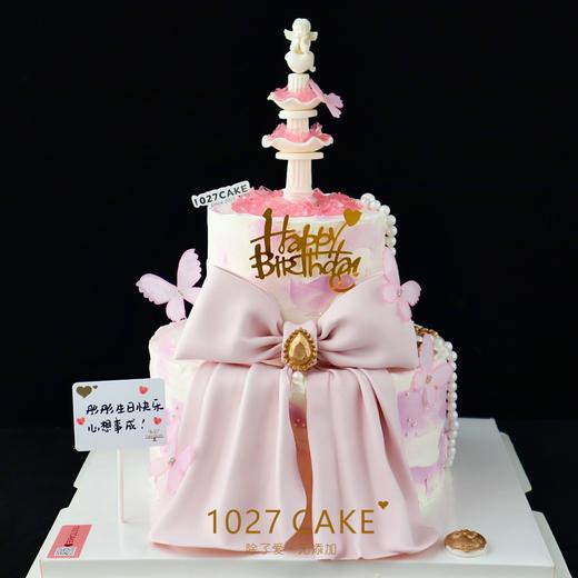 1027CAKE | 双层少女心许愿池  蝴蝶结（需提前1-2天） 商品图0