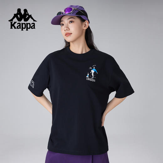 Kappa卡帕背靠背2025新款运动短袖情侣圆领T恤男美式宽松上衣女款 商品图1