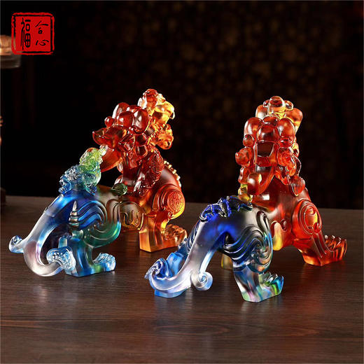 【易德老师推荐】古法琉璃雌雄貔貅一对（大） 商品图4