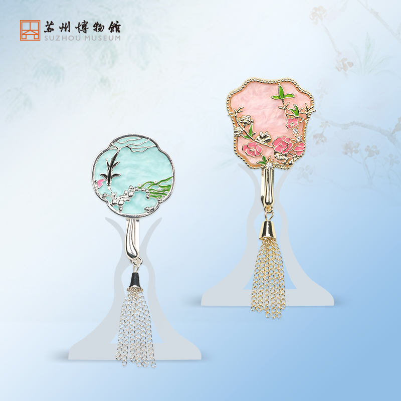 苏州博物馆 金属发夹桃之夭夭琳池鱼藻醋酸流苏立体浮雕汉服配饰发饰中式创意