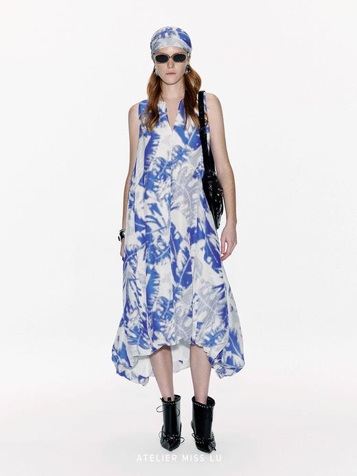 【奥法庄园】品牌定染印花桑蚕丝亚麻混纺丝巾 商品图0