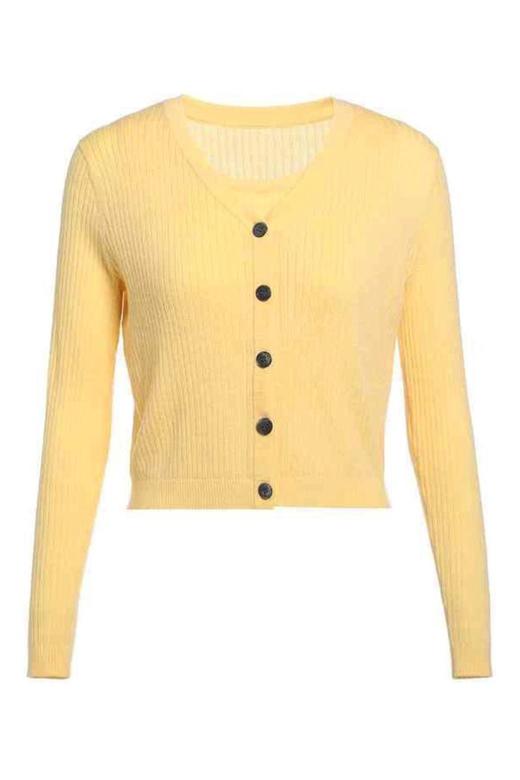 FIVE PLUS（5+） 黄色V领开衫针织背心套装 11595 商品图4