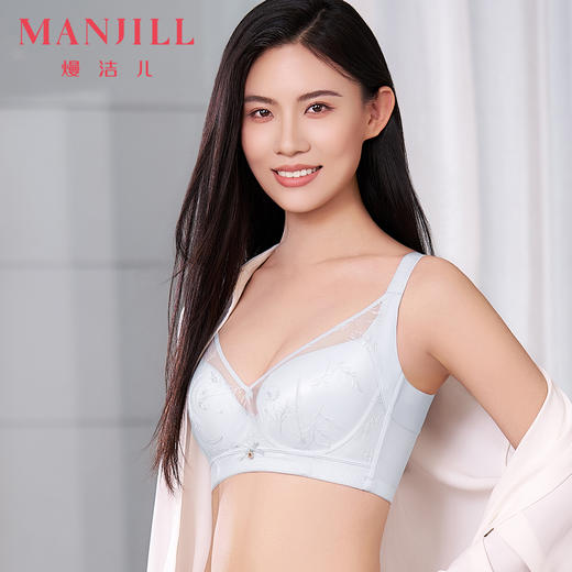 【商场同款】熳洁儿 调整型内衣大胸显小CD杯刺绣玫瑰纤维夏日香草系列25201305 商品图8