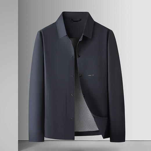 【新款DWD】大依优型大码商务夹克男士春秋季新款加肥加大码宽松长袖外套上衣 商品图3