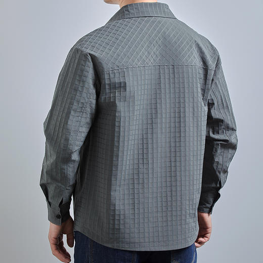 【新款DWD】大依优型大码春秋季新款男士格子翻领夹克外套加肥加大码时尚夹克上衣胖子 商品图7