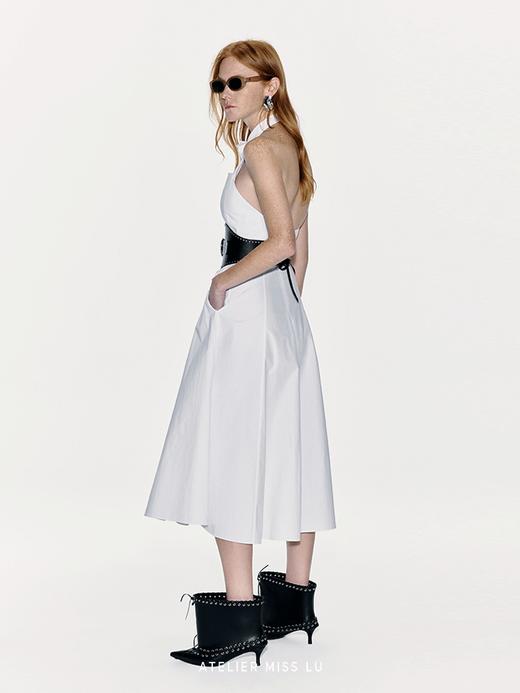 【夏日清晨】立体兰花裁片拼接挂脖露背大摆连衣裙 商品图3