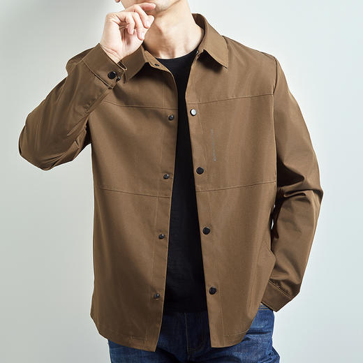 【新款DWD】大依优型加肥加大码休闲翻领夹克高级春秋新款商务夹克衫上衣男士 商品图0