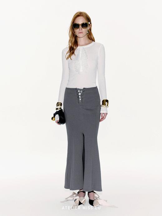 【海妖塞壬】交叉绑带设计前开衩鱼尾长裙 商品图1