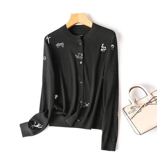 【高知刺绣小狗羊毛开衫】“雅奢知性时穿”轻松横跨日常和通勤!! 商品图7