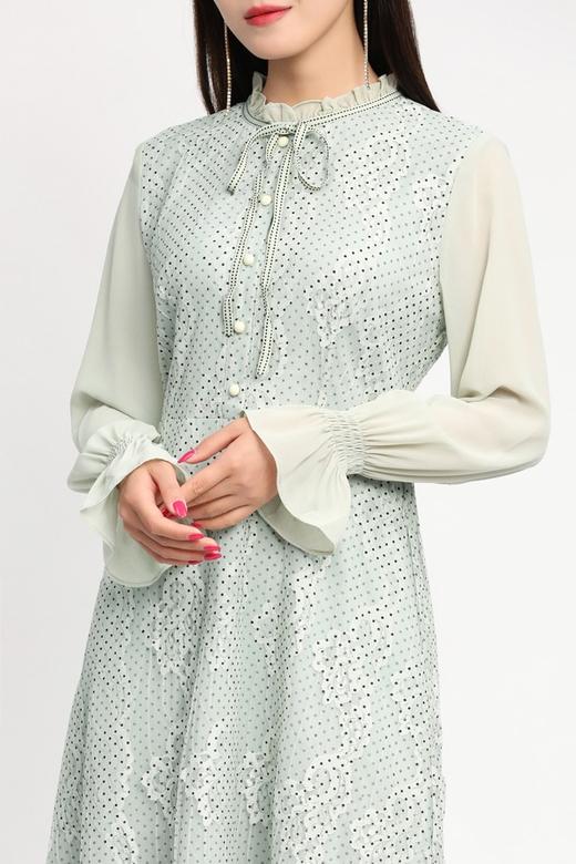 Le Malene 波点提花蕾丝连衣裙 11671 商品图3