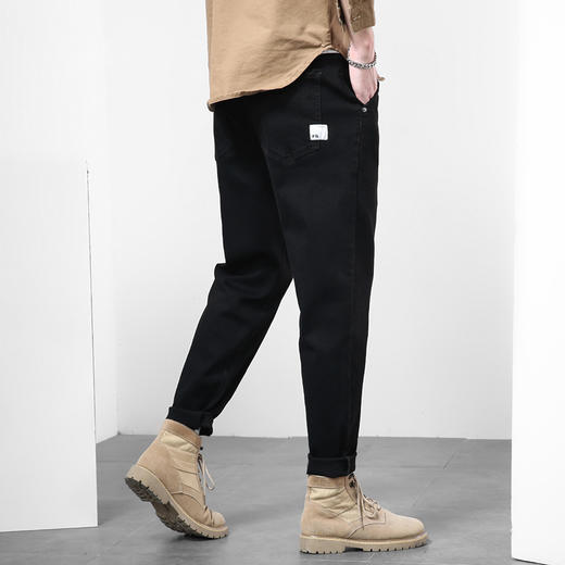 【新款DYG】大依优型大码牛仔裤男青年加肥加大码小脚修身牛仔裤男休闲哈伦裤 商品图1
