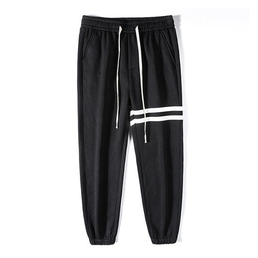 【新款DYG】大依优型大码斜纹千鸟格束脚卫裤男简约风潮牌印花大码休闲裤男胖子 商品图5