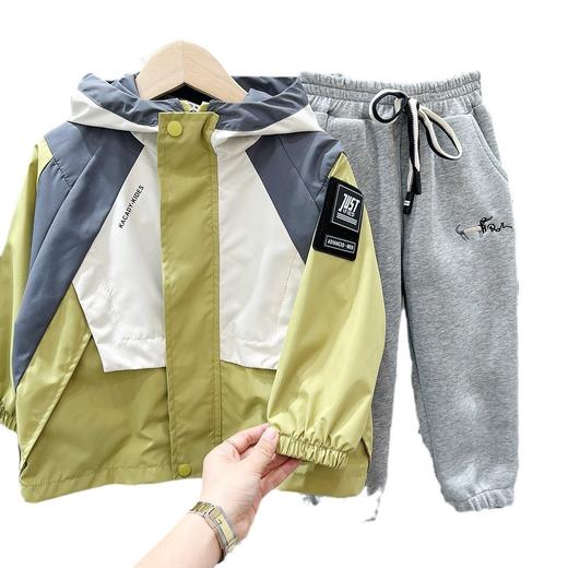 【新品上架！双层拼色冲锋衣！】男童春季新款外套 2025童装上衣 中大童工装外套 男童帅气拼接冲锋衣-QQ 商品图4