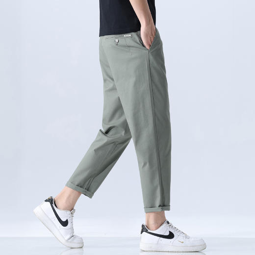 【夏季薄款】【纯棉】【新款DYG】大依优型大码夏季休闲九分裤男士薄款简约纯色休闲裤男宽松日式哈伦裤男潮 商品图1