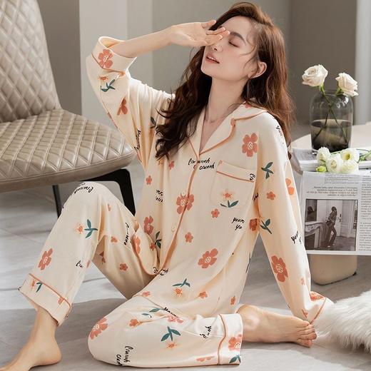 春秋季【新款纯棉睡衣】长袖大码套装 感知细腻柔软 透气舒眠 可外穿家居服 商品图3
