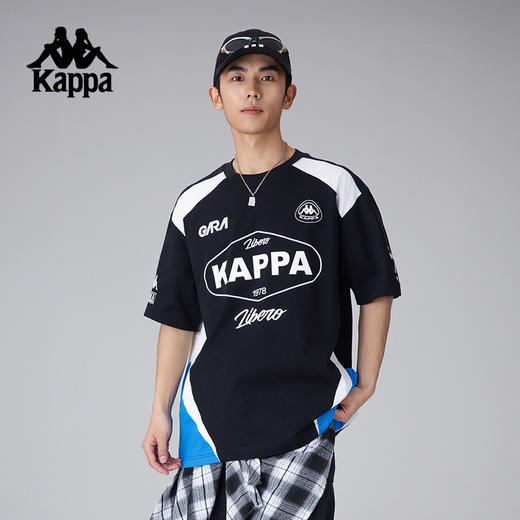 Kappa卡帕背靠背情侣运动短袖男新款美式复古T恤宽松休闲纯棉上衣女款 商品图4