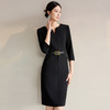 IWY/经典黑色西装连衣裙高端珠宝销售接待职业装正式场合工作服243020Q1 商品缩略图2