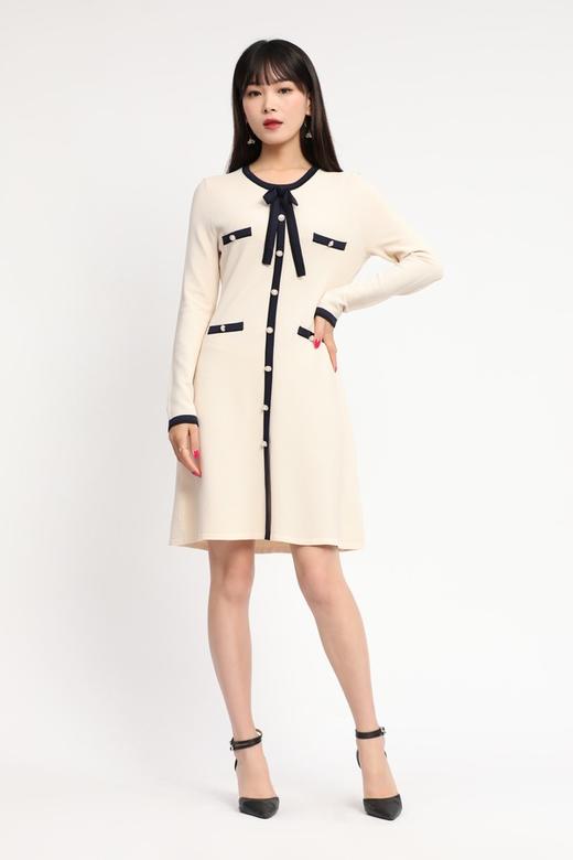 Le Malene 黑色撞边修身连衣裙 11700 商品图1