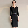 IWY/经典黑色西装连衣裙高端珠宝销售接待职业装正式场合工作服243020Q1 商品缩略图0