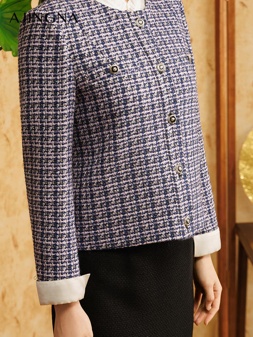 【商场同款】阿菁娜2025春季新款箱型小香风上衣A30C107032 商品图4