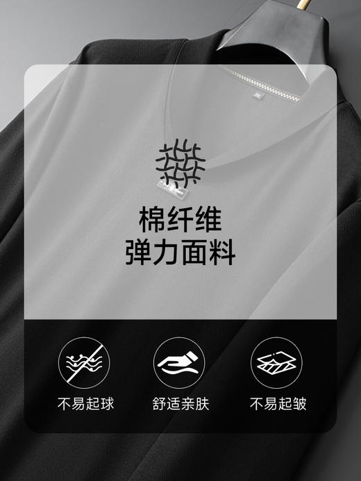 【新款DDA】大依优型大码青果领长袖T恤Polo衫加肥加大肥佬休闲商务宽松透气上衣打底 商品图2