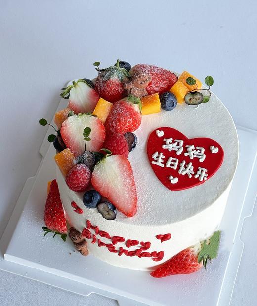 【优品系列】--【妈妈生日快乐】水果奶油蛋糕 商品图0