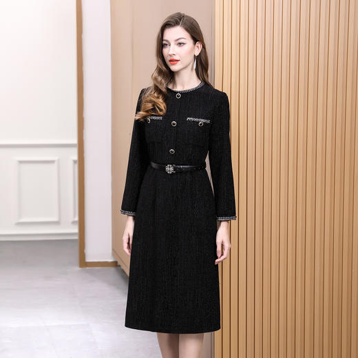 DNO-5AA1121-1春季新款黑色连衣裙小香风绝美气质名媛高端显瘦优雅日常穿 商品图0