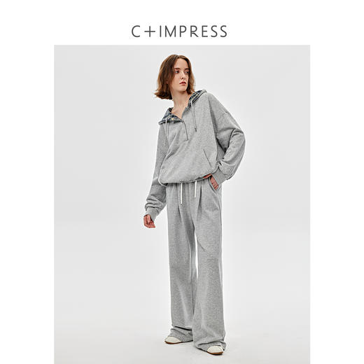 双面穿复古格子松弛感卫衣套装2025春WY2501036 商品图4