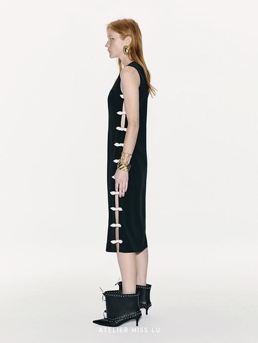 【里约艺术】双侧镂空兔耳蝴蝶结撞色拼接连衣裙 商品图2