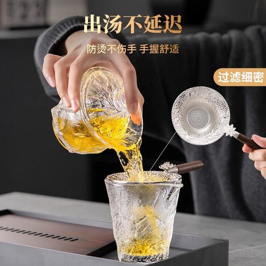 【样品特惠6折，仅1套，无货退款】整套盖碗茶具套装家用轻奢高档泡茶专用中式喝茶杯全套礼盒装璃匠-古法锤纹套组 商品图3