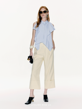 【飞马晴空】立体裁片拼接设计无袖衬衫上衣