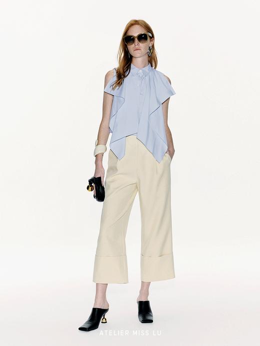 【飞马晴空】立体裁片拼接设计无袖衬衫上衣 商品图0