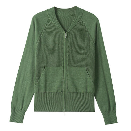 CC-101-92492小个子针织开衫女士2025早春秋新款拉链口袋洋气今年流行短款外套 商品图4