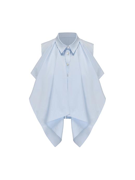 【飞马晴空】立体裁片拼接设计无袖衬衫上衣 商品图4