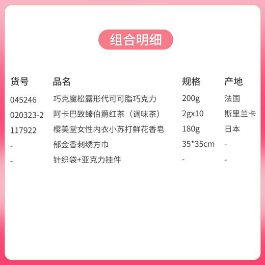 【女神节爱专宠】3.8温暖大促套餐E针织袋+亚克力挂件+郁金香刺绣方巾/045246*020323-2*117922 商品图1