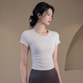 跃牌【瑜堂系列】条纹运动短袖t恤女新款透气健身短袖夏季显瘦瑜伽服上衣JYTD001