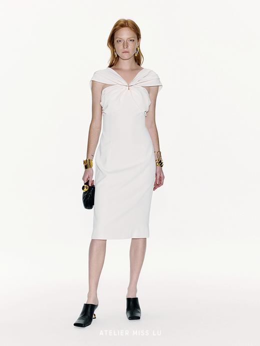 【冰雪舞会】金属圆环拼接设计修身连衣裙 商品图2