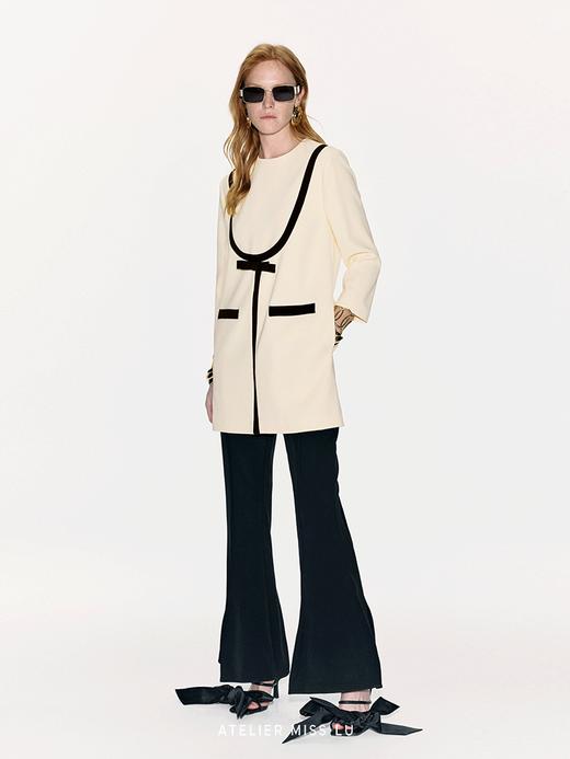 【造梦星轨】几何线条撞色拼接直身长袖连衣裙 商品图1