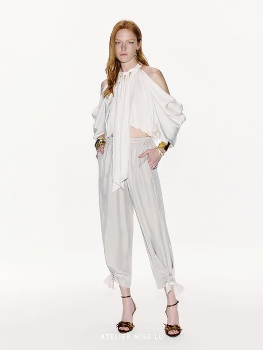 【银河护卫队】蝴蝶结点缀收口醋酸锥形裤 商品图0