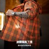 工装优选美式休闲色织格纹帽衫橘红复古连帽衬衫宽松长袖衬衣男春 商品缩略图4