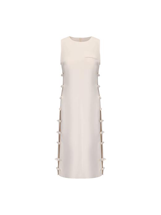 【佩里月光】双侧镂空兔耳蝴蝶结拼接连衣裙 商品图4