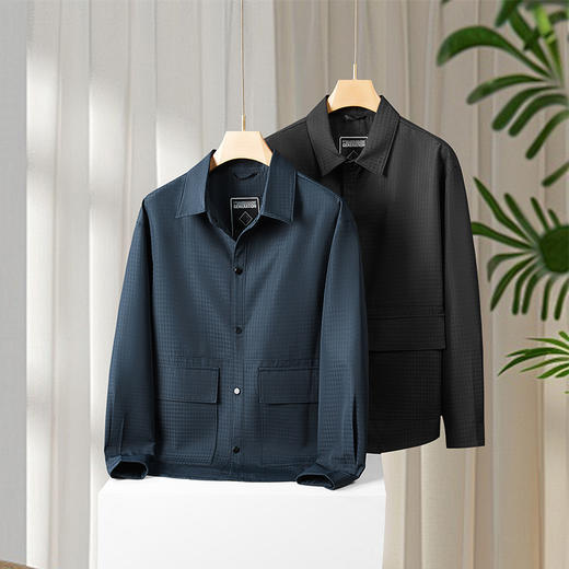 【新款DWD】大依优型大码加肥加大码翻领夹克外套时尚商务夹克上衣男士休闲 商品图5